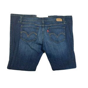 Levis 524 Jeans Too Super Low Bootcut Blue Denim Stretch Size 31 Womens